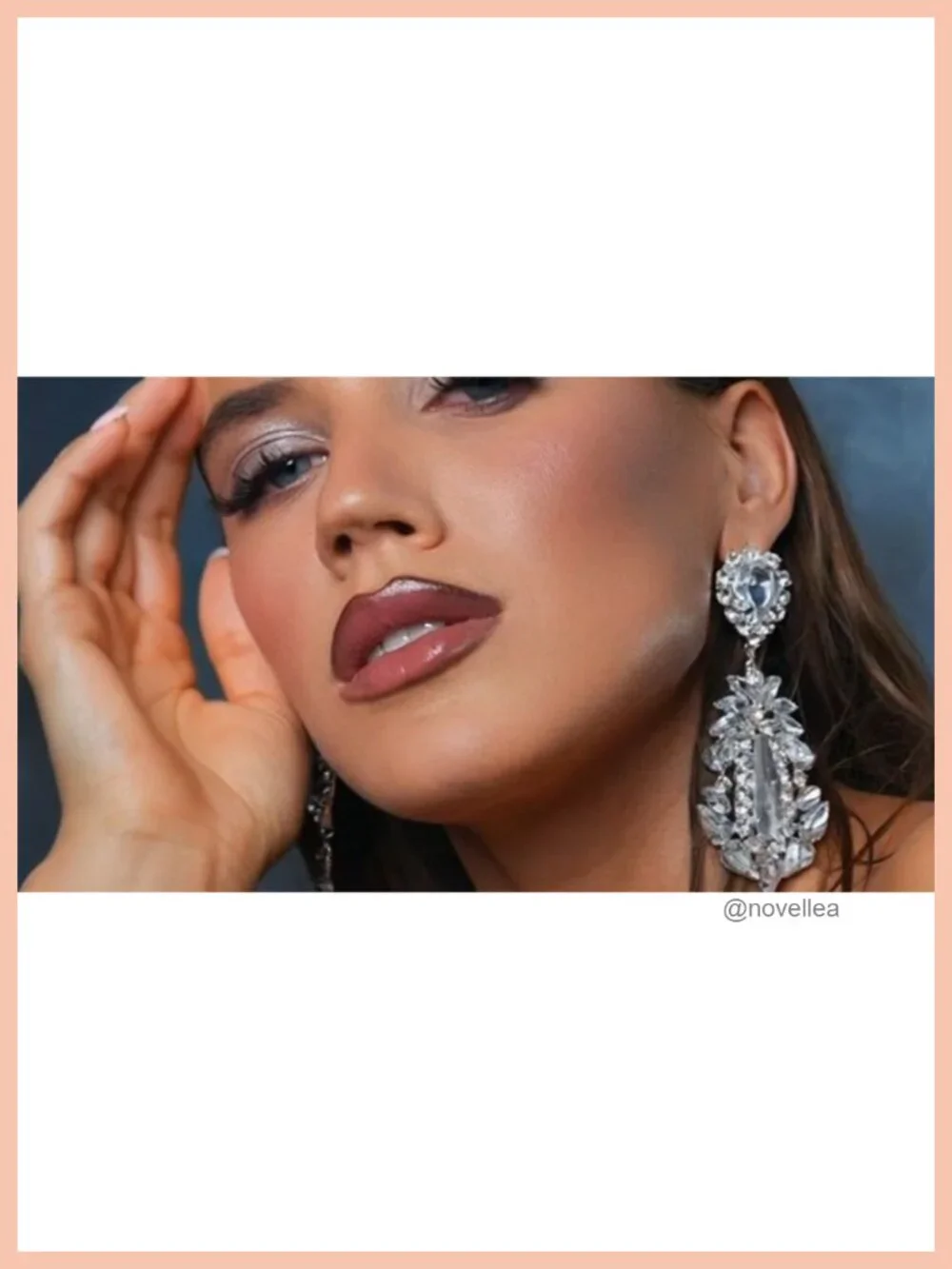 Silver Chandelier Earrings Dangling Hypoallergenic Large Rhinestone Drop